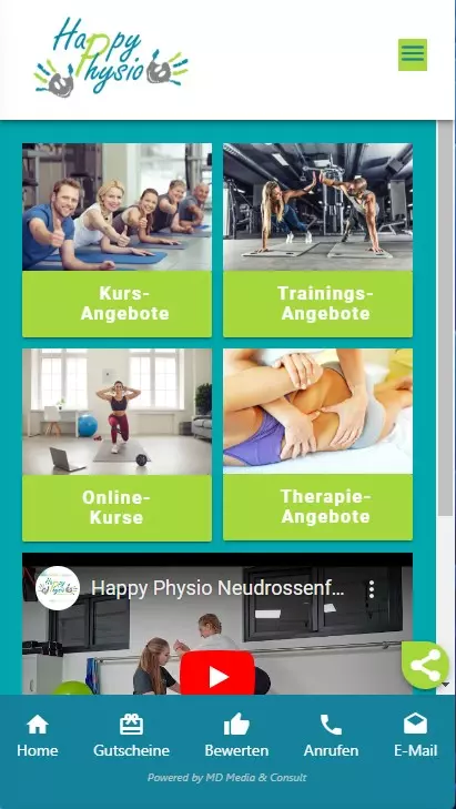 Web-App PWA Happy Physio - Neudrossenfeld